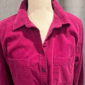 LOFT Fuchsia Corduroy Shirt